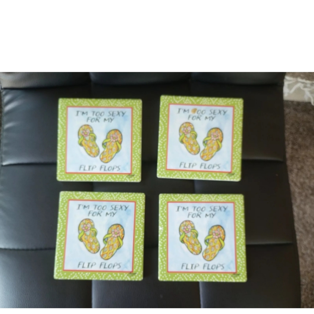 Thirstystone Coasters Set Of 4 "I'm To Sexy For My Flip Flops"